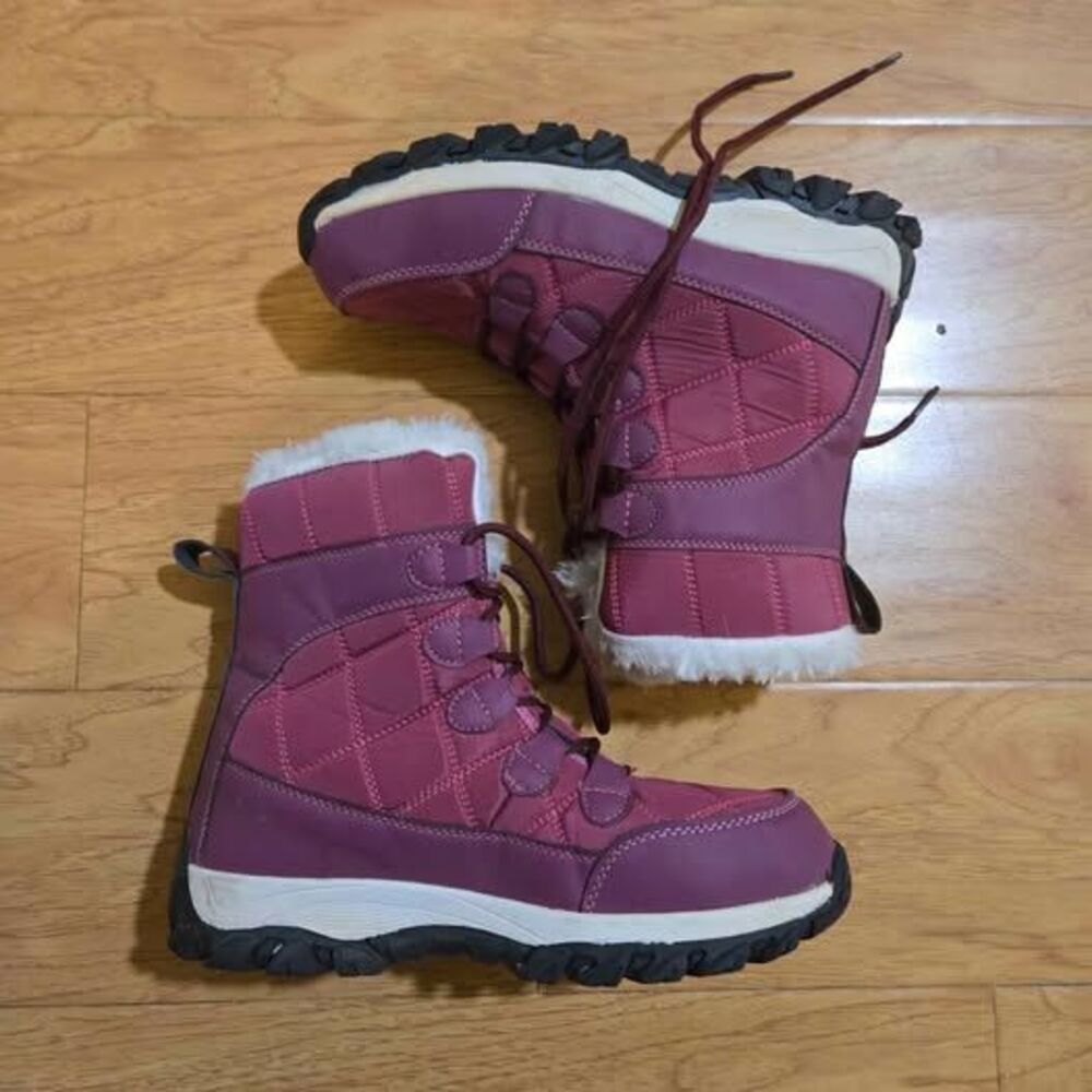 Purple faux fur winter snow boots size 7 women